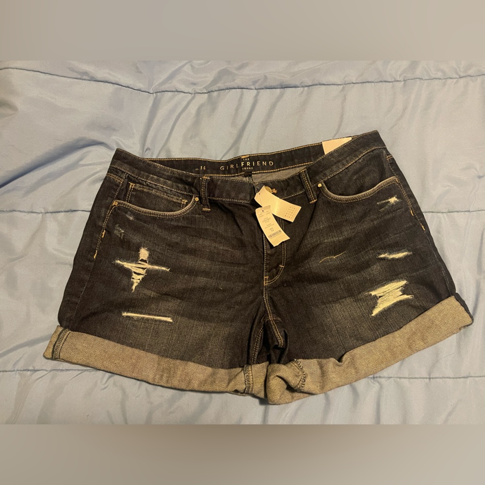 White House Black Market Girlfriend Jean Shorts Size 14 *NWT*